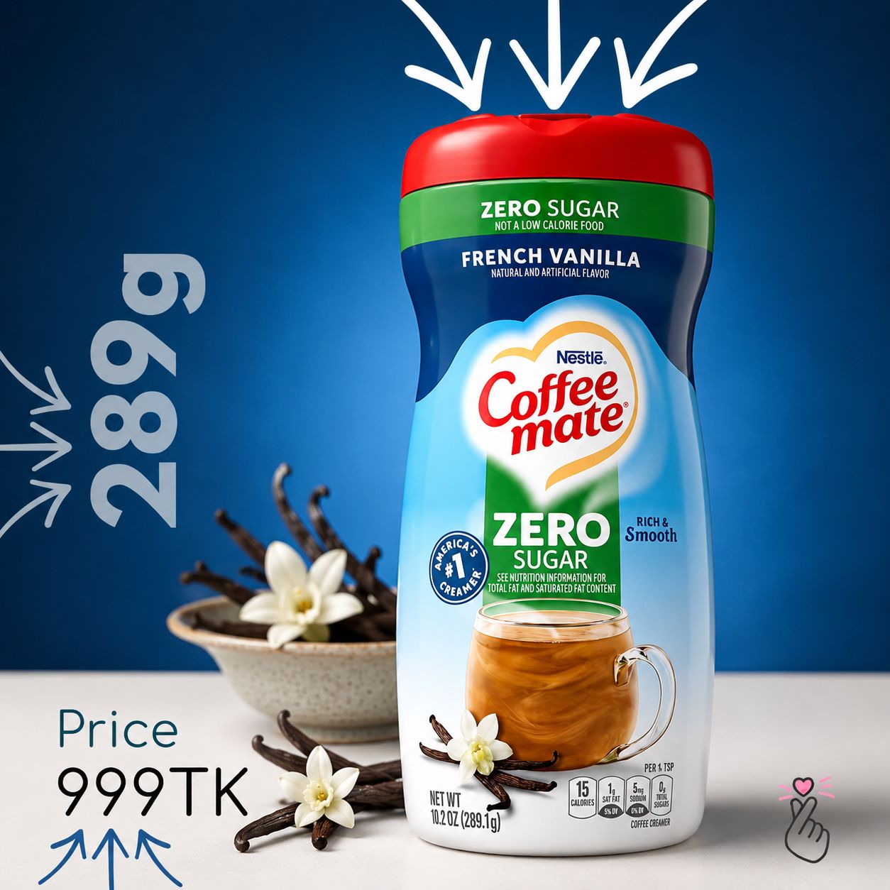 CoffeeMate (USA) - ZeroSugar French Vanilla 289g