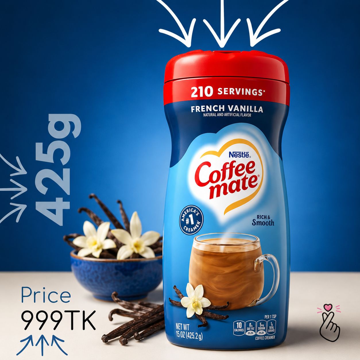 CoffeeMate (USA) - Regular French Vanilla 425g