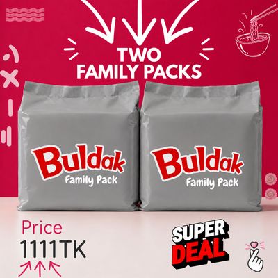 Buldak FamPack Duo - 2 family packs + 2 chopsticks