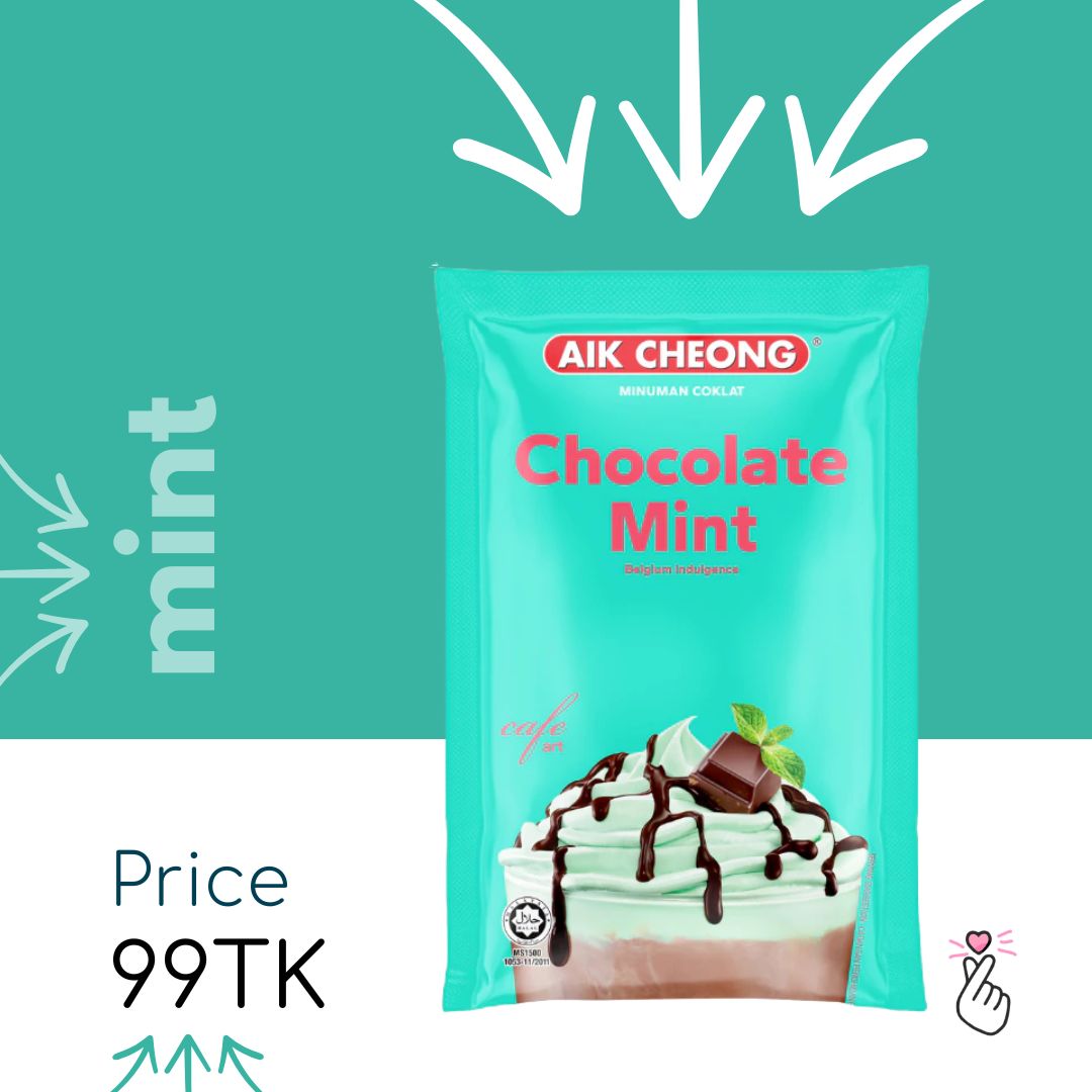 <Dk54> Aik Cheong Sachets - Cafe Art - Chocolate Mint