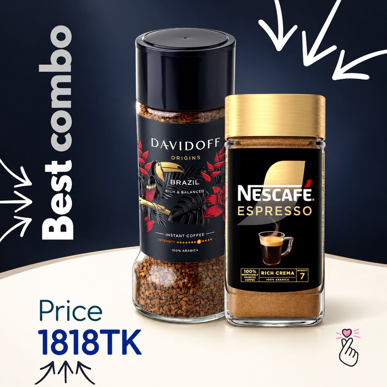 [BestEverCoffeeDuo] Nescafe Espresso 95g + Davidoff Brazil 100g