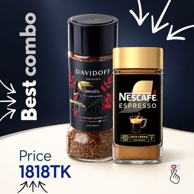 [BestEverCoffeeDuo] Nescafe Espresso 95g + Davidoff Brazil 100g