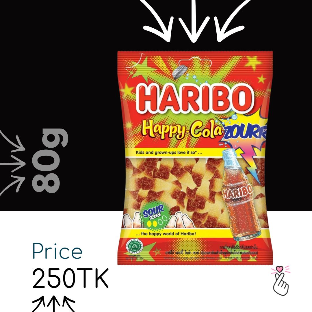 Haribo 80g - Happy Cola Zourr