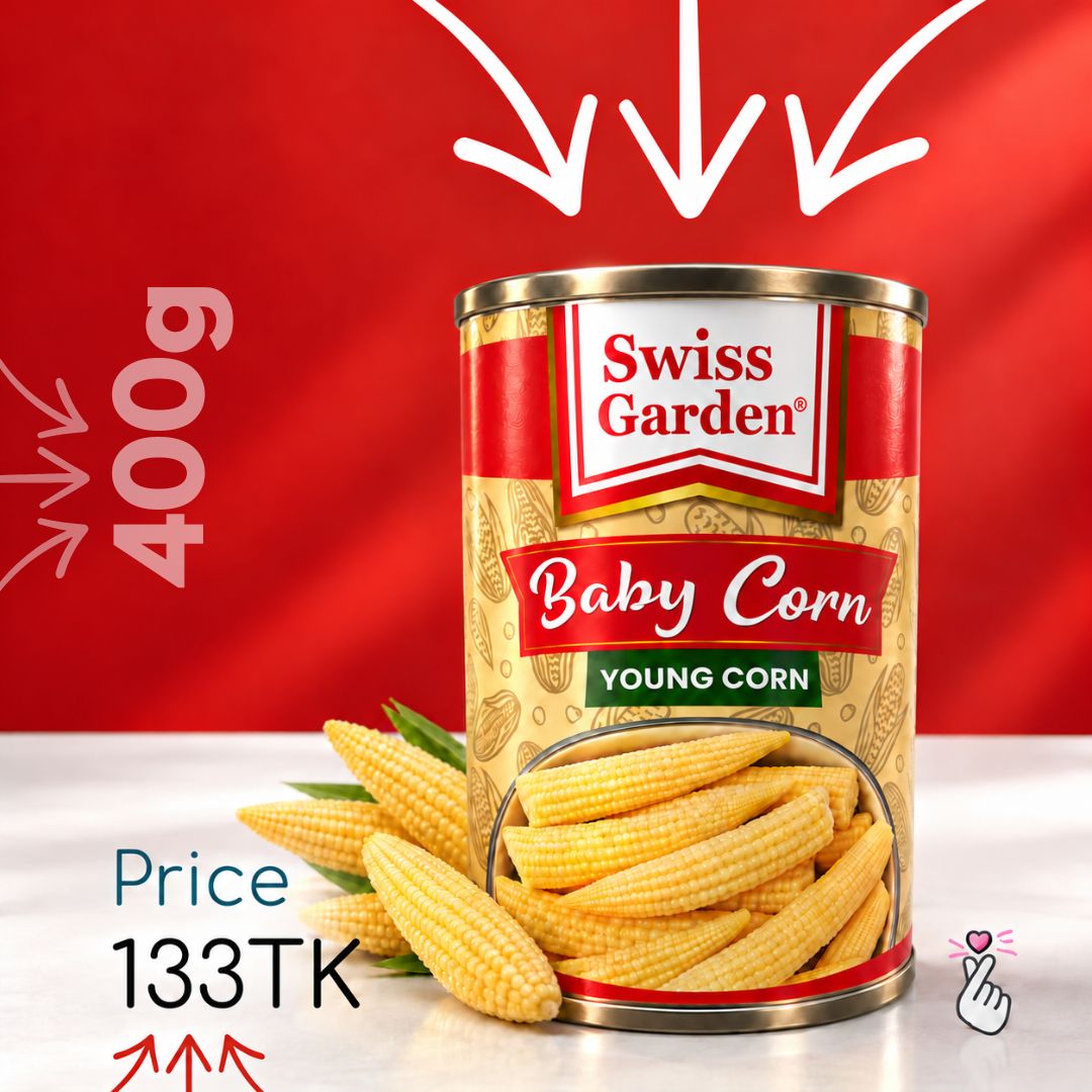 Swiss Garden 400g Can - Baby Corn