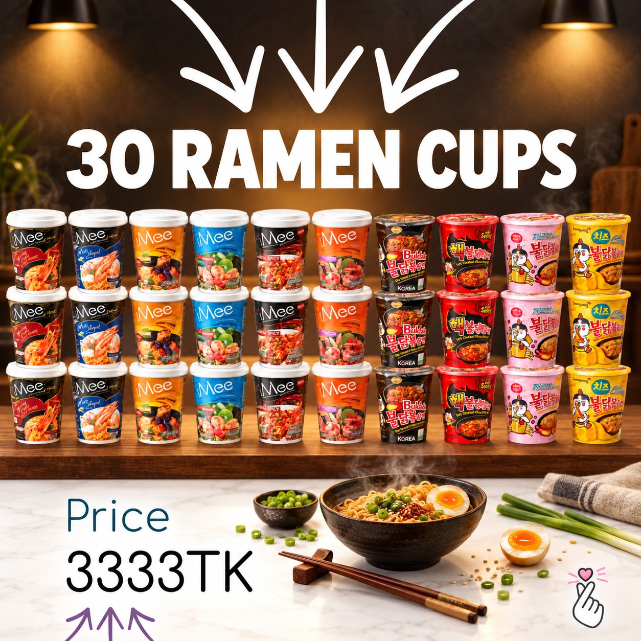 30 Ramen Cups (Samyang+iMee)