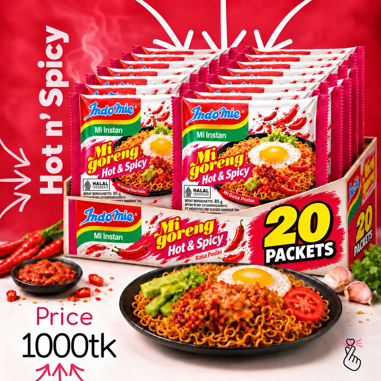 [HALF CARTON OFFER] Indomie Hot n' Spicy (Expiry: 13thNov 26)
