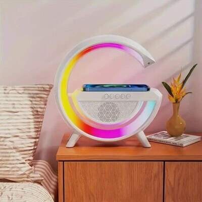 Lámpara, Parlante Bluetooth y Cargador Inalámbrico Función 3 en 1
