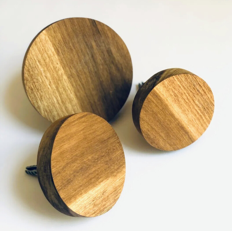 Ganchos Madera  pared x 2 un.