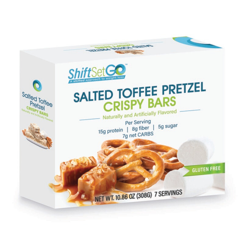 Salted Toffee Pretzel Crispy Bar