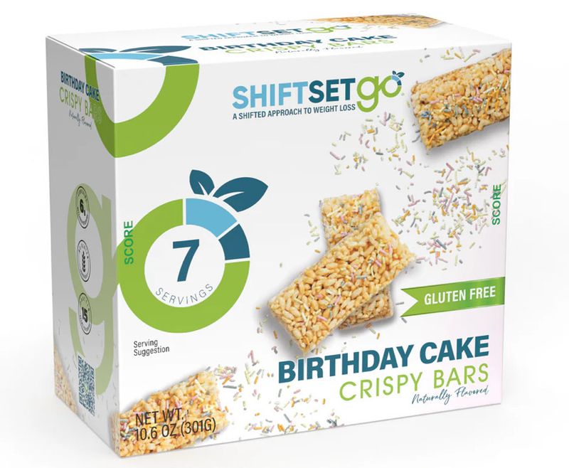 Birthday cake crispy bars