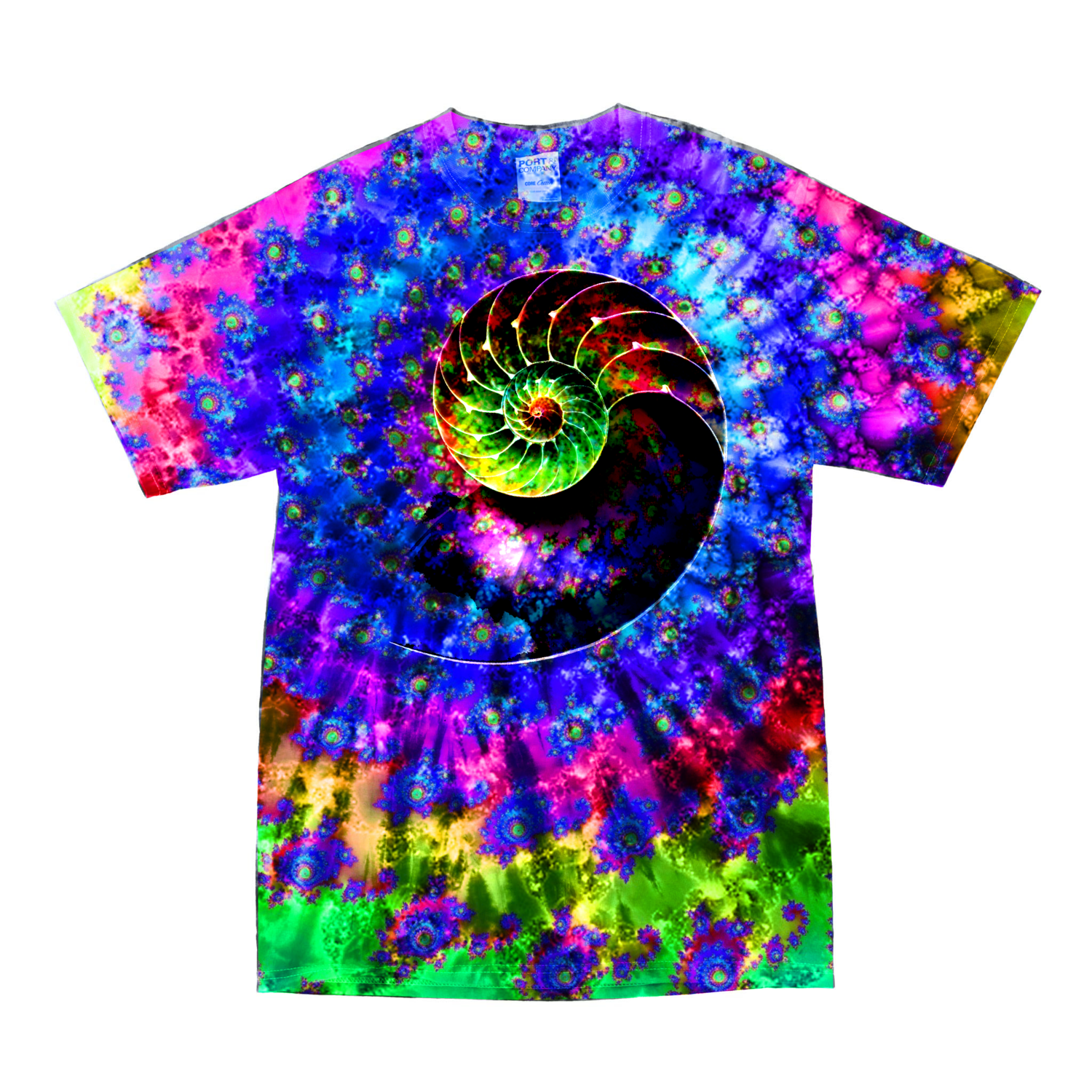 Fractal Tie-Dye Nautilus T-Shirt