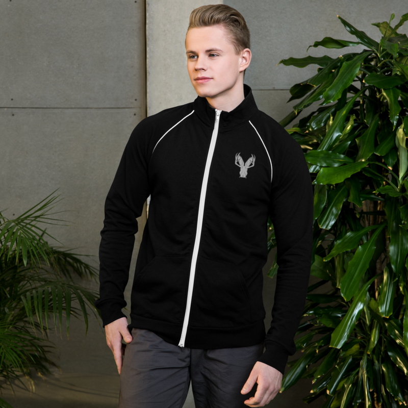 Jackalope Black &amp; White Piped Fleece Jacket