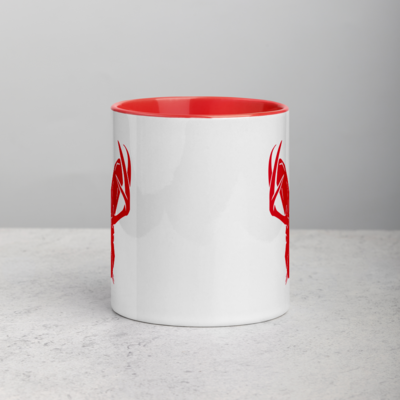 MYTH Jackalope Red Mug with Color Inside