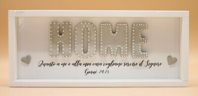 Quadro in legno corto "HOME" Giosuè 24:15