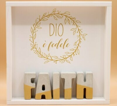 Quadro in legno "FAITH" oro, Dio è fedele