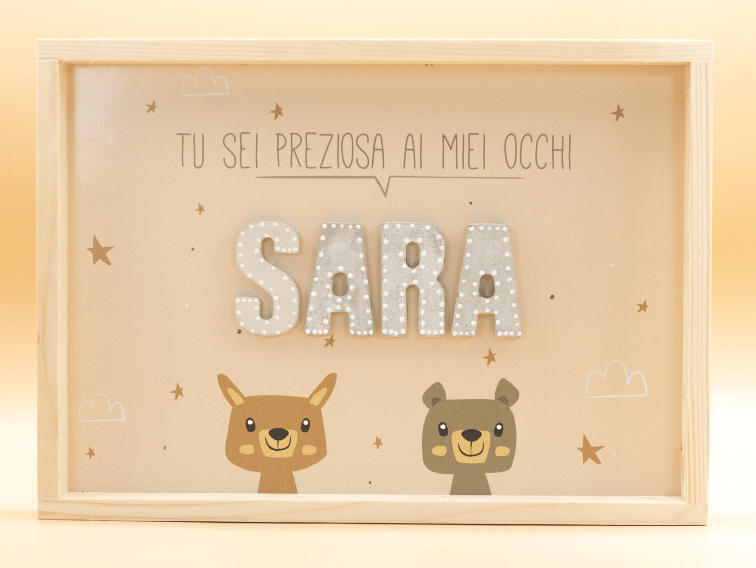 Quadro in legno, Preziosa "NOME" rosa, personalizzabile (nome)