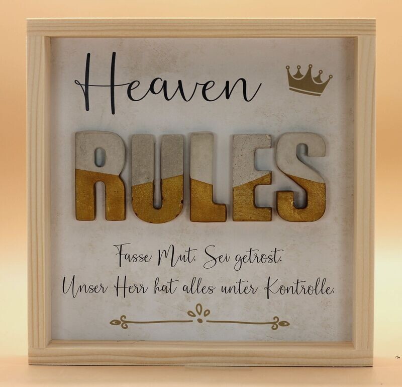 Wandbild aus Holz "RULES"