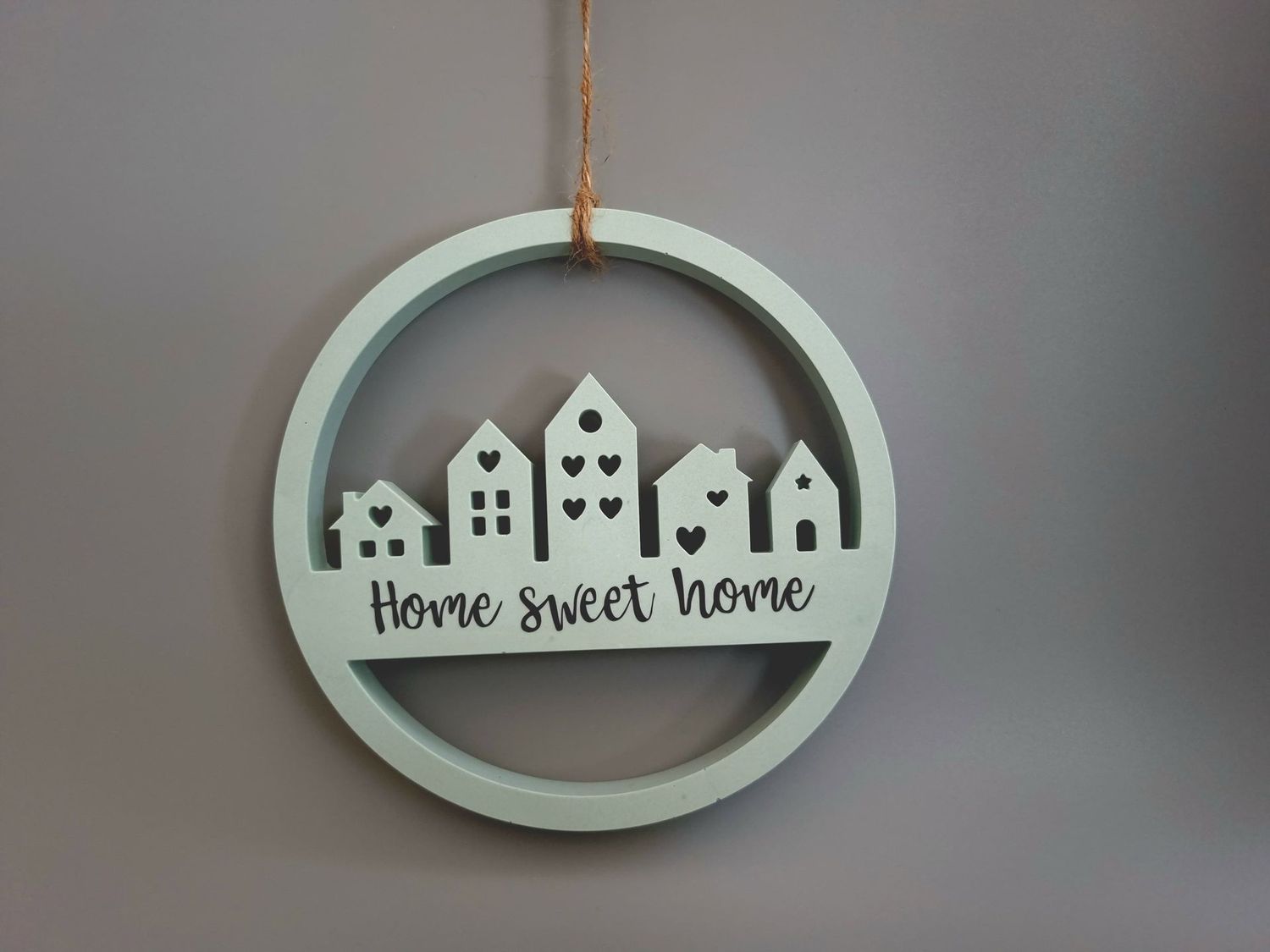 Ring mit Häusern "Home sweet home"