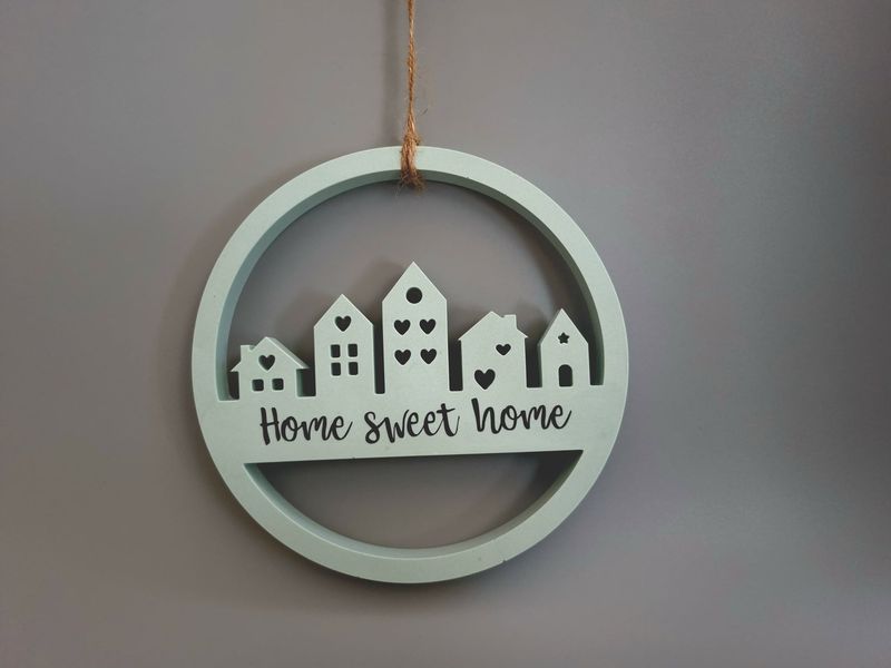 Ring mit Häusern "Home sweet home"