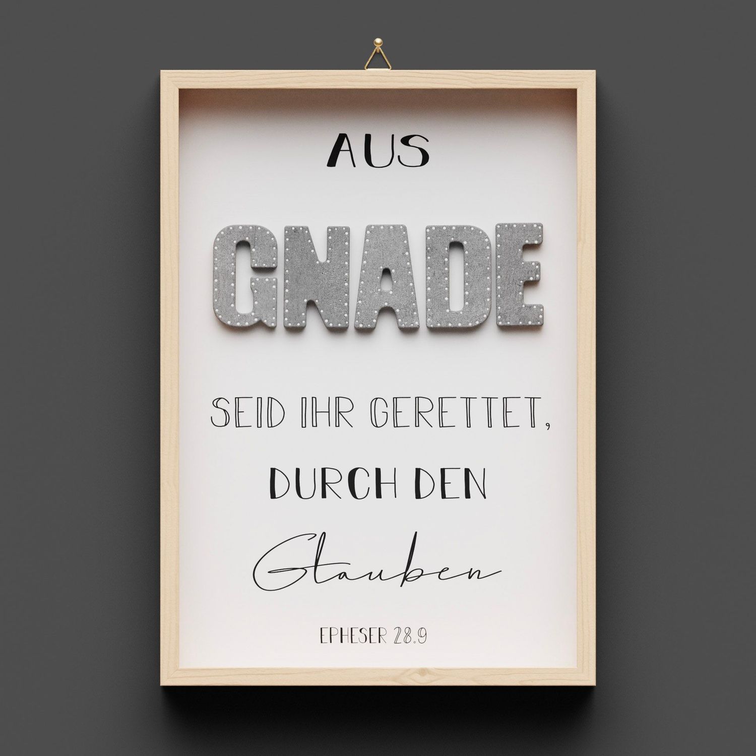 Wandbild aus Holz "GNADE" Epheser 28.9