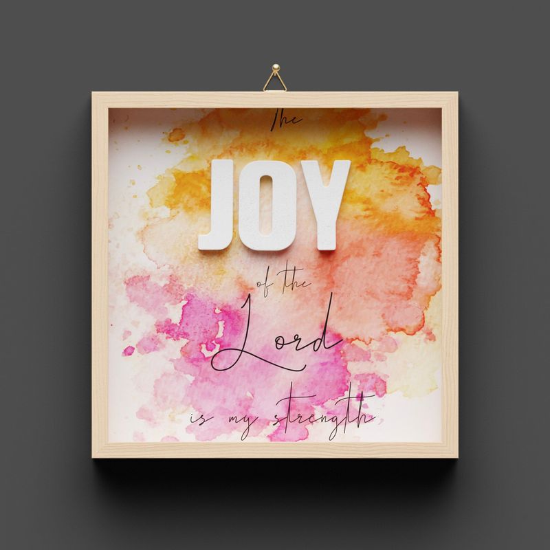 Wandbild aus Holz "JOY" , The joy of the lord