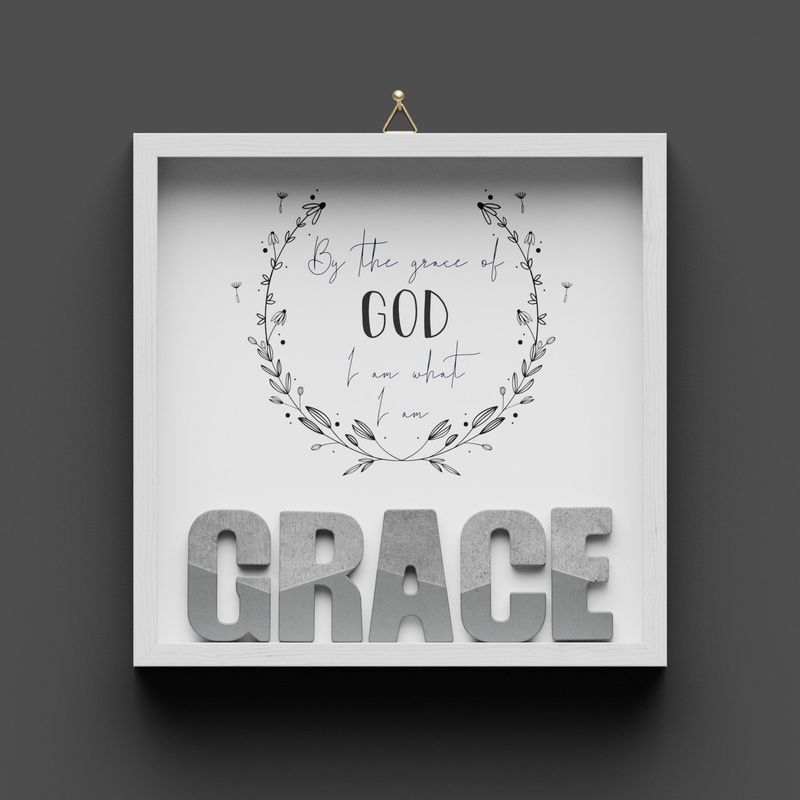 Wandbild aus Holz, "GRACE" mit Silber