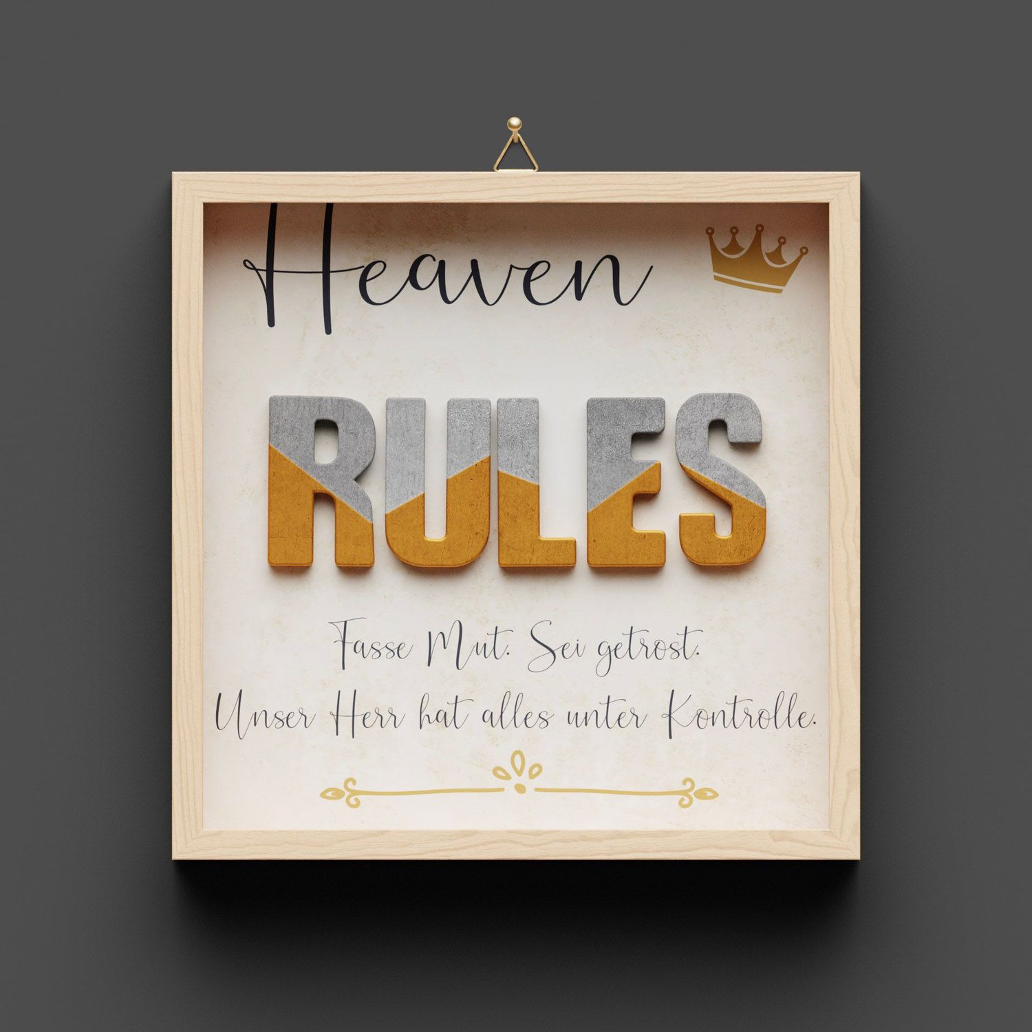 Wandbild aus Holz "RULES"