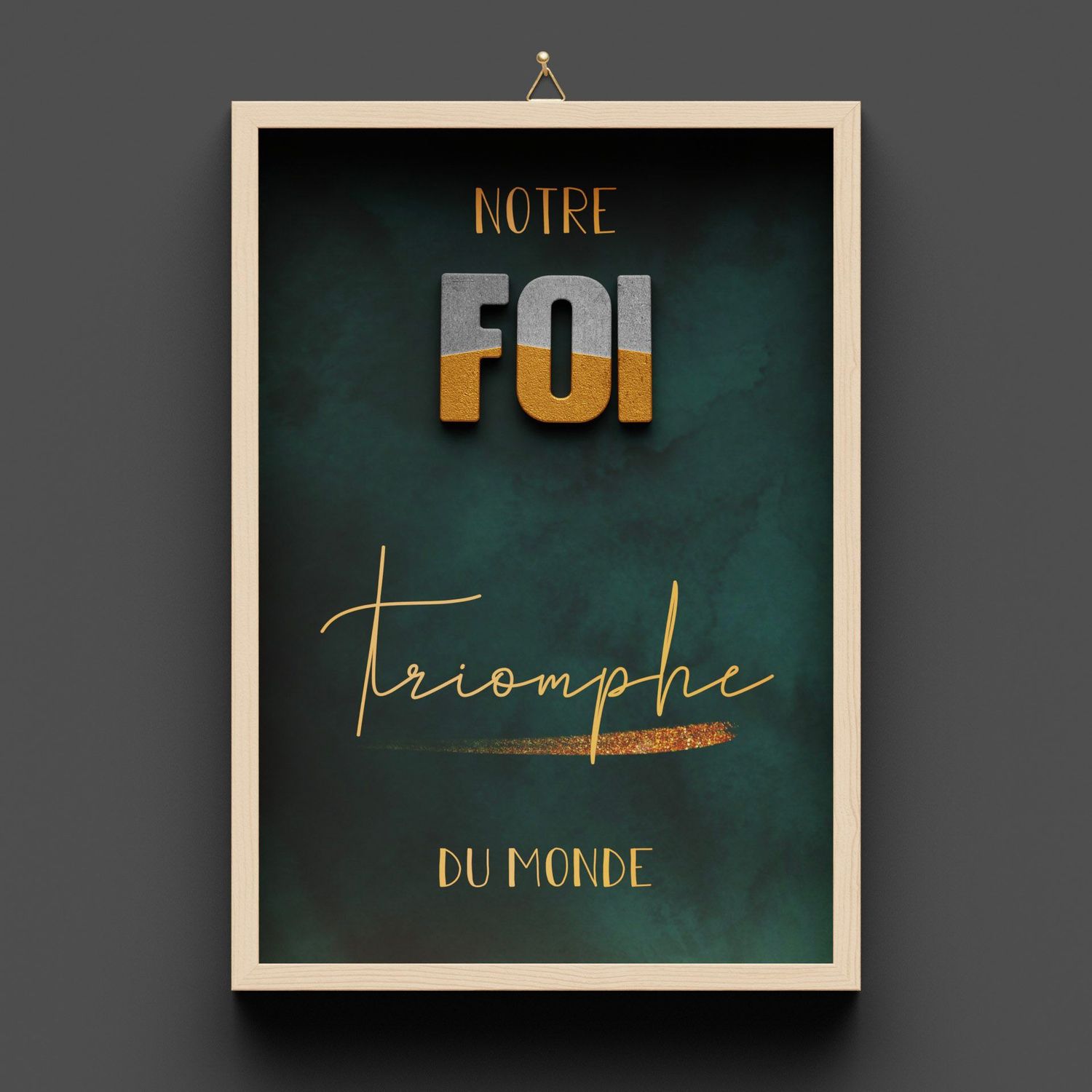 Cadre en bois, "FOI"
