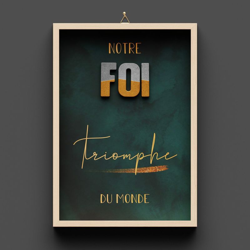 Cadre en bois, "FOI"