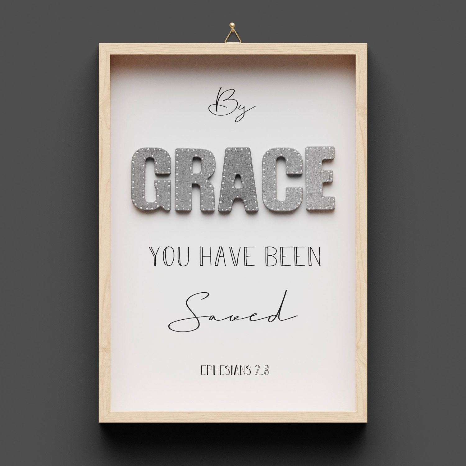 Wandbild aus Holz "GRACE" Ephesians 2.8