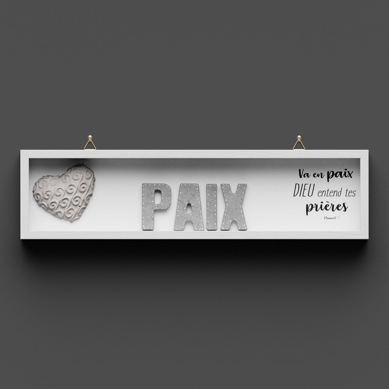 Cadre in bois, "PAIX", 1.Samuel 1.17