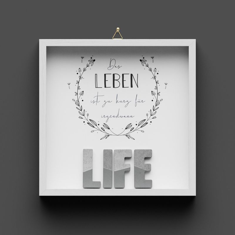 Wandbild aus Holz "LIFE"
