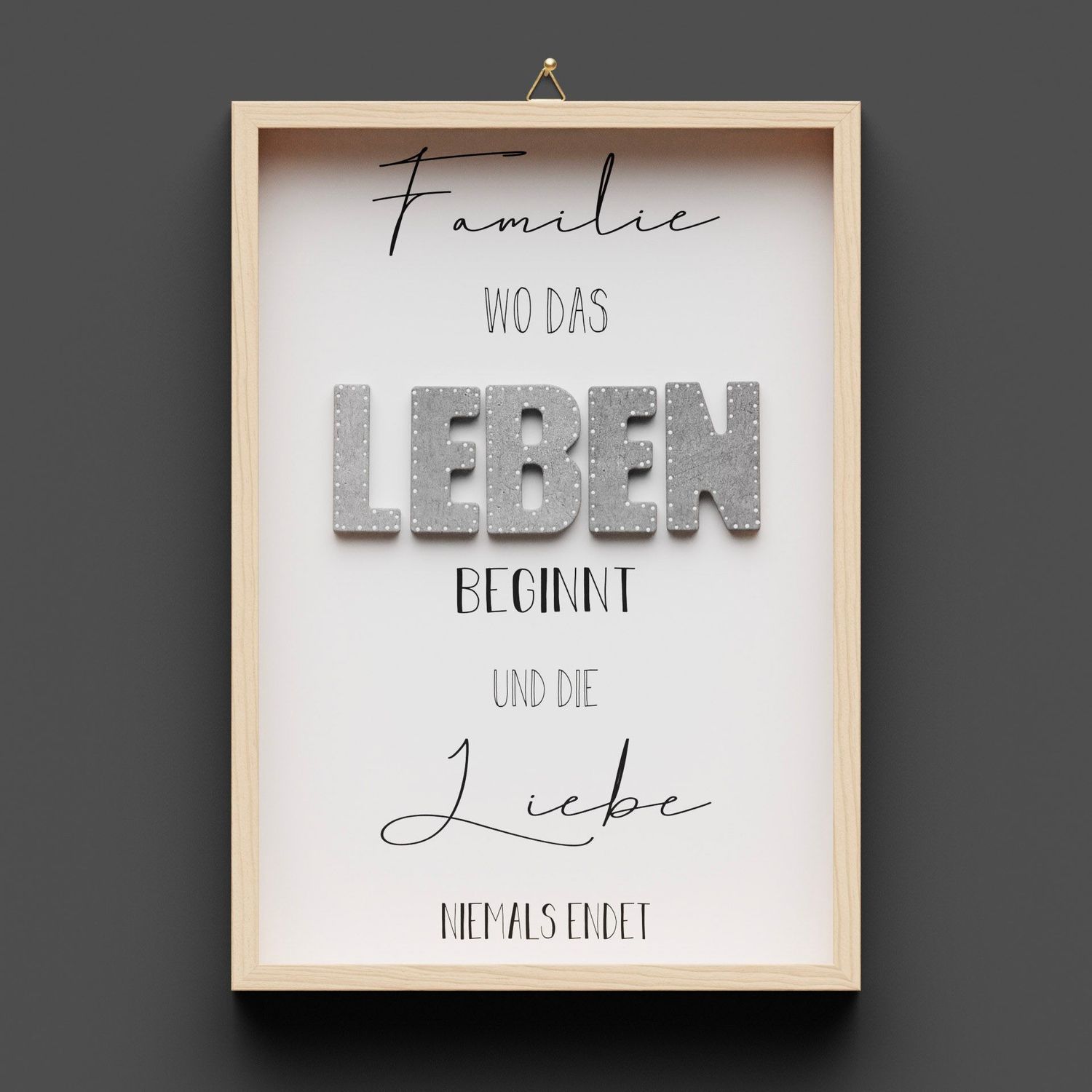 Wandbild aus Holz "LEBEN"