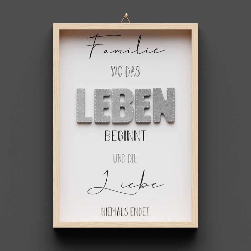 Wandbild aus Holz "LEBEN"