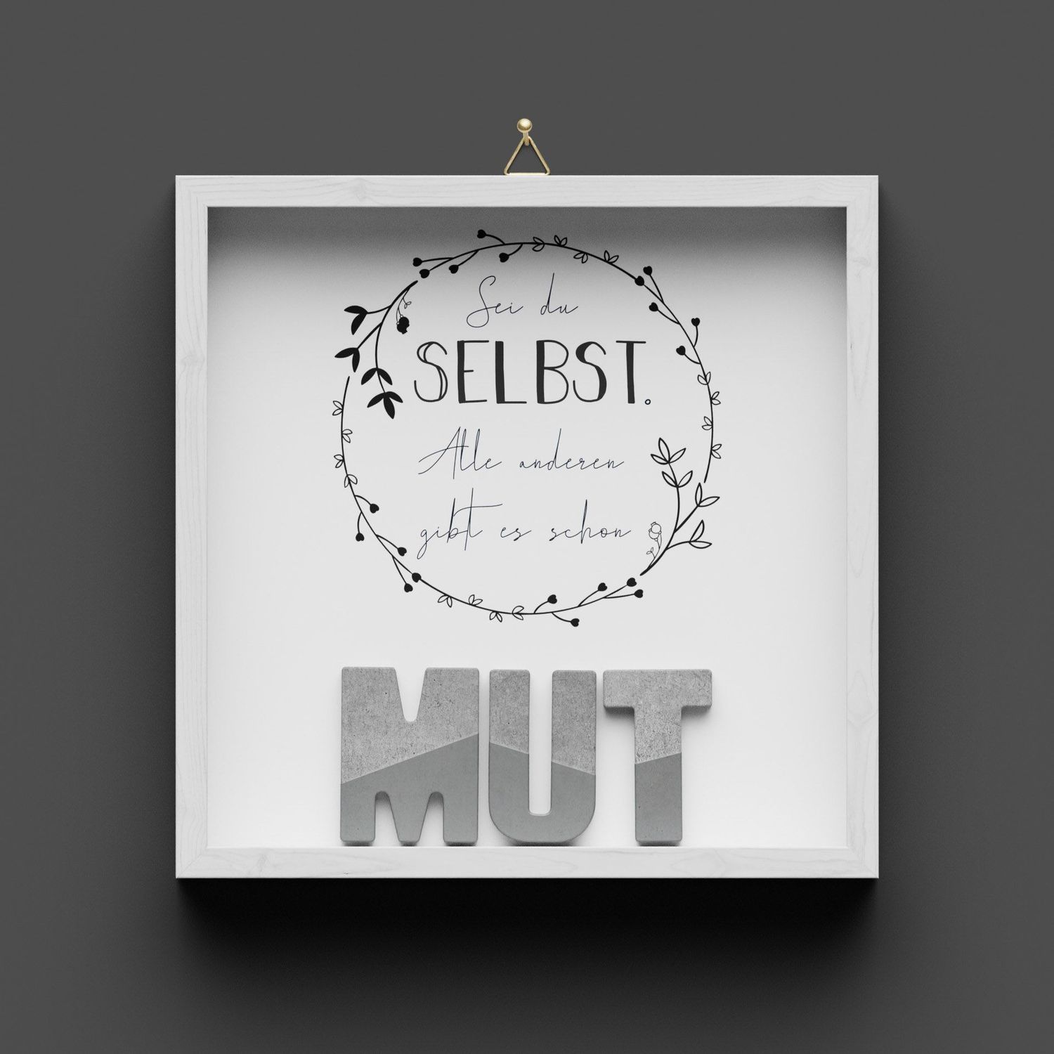 Wandbild aus Holz "MUT"