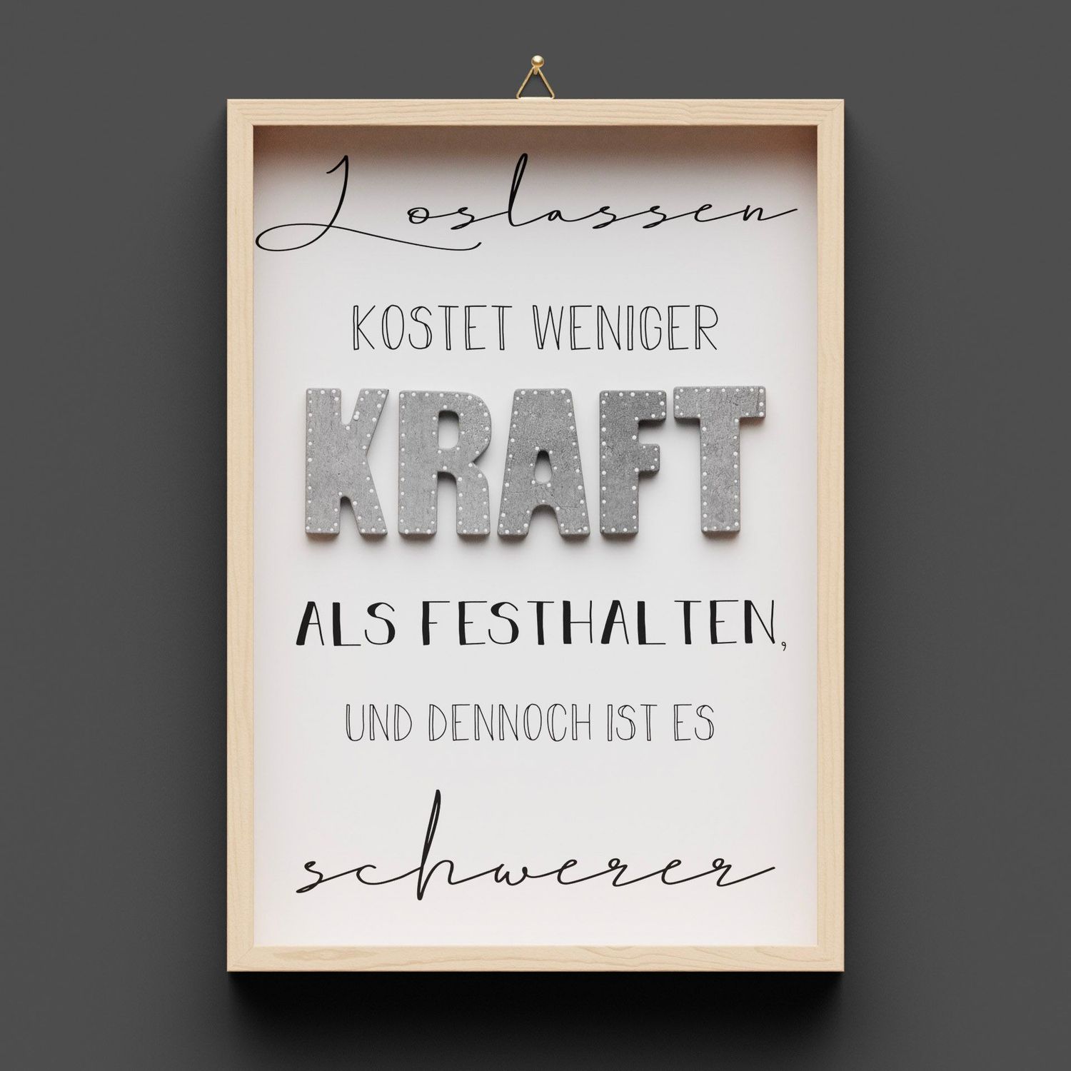 Wandbild aus Holz "KRAFT"
