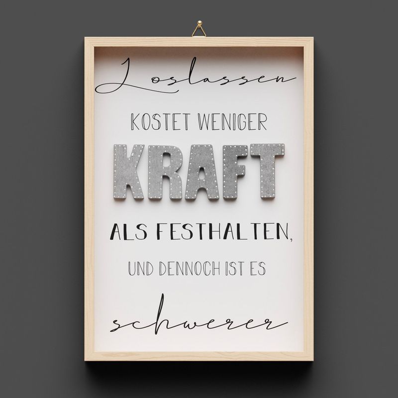 Wandbild aus Holz "KRAFT"