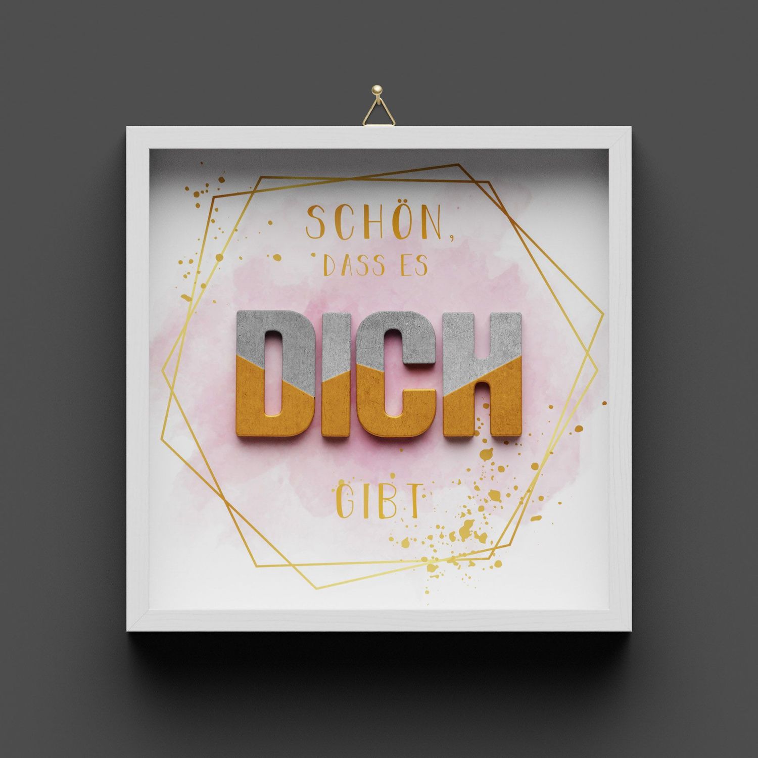 Wandbild aus Holz "DICH" Schön dass es dich gibt