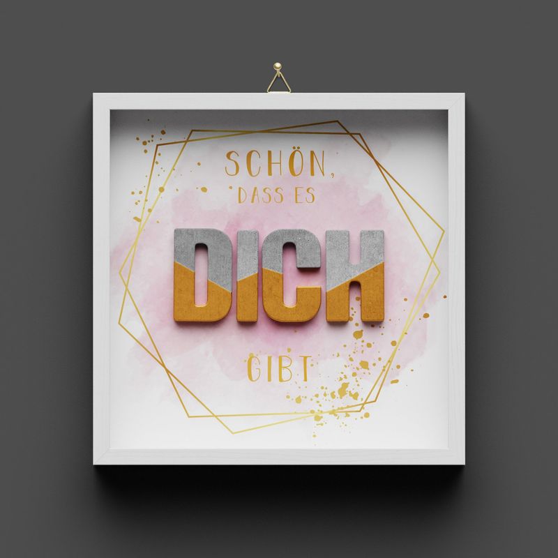 Wandbild aus Holz "DICH" Schön dass es dich gibt