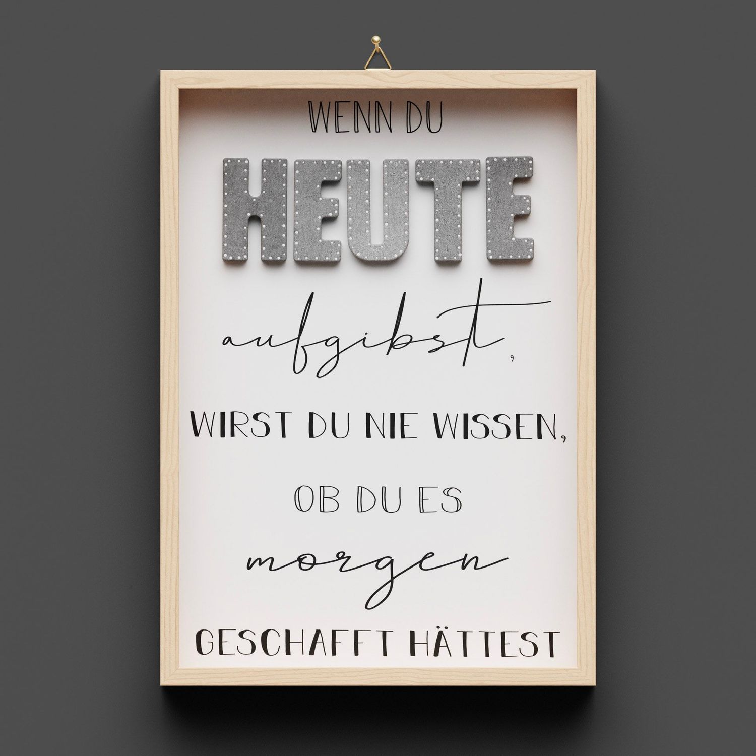 Wandbild aus Holz "HEUTE"