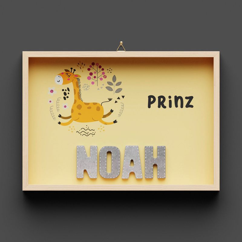 Wandbild aus Holz mit Namen, Prinz