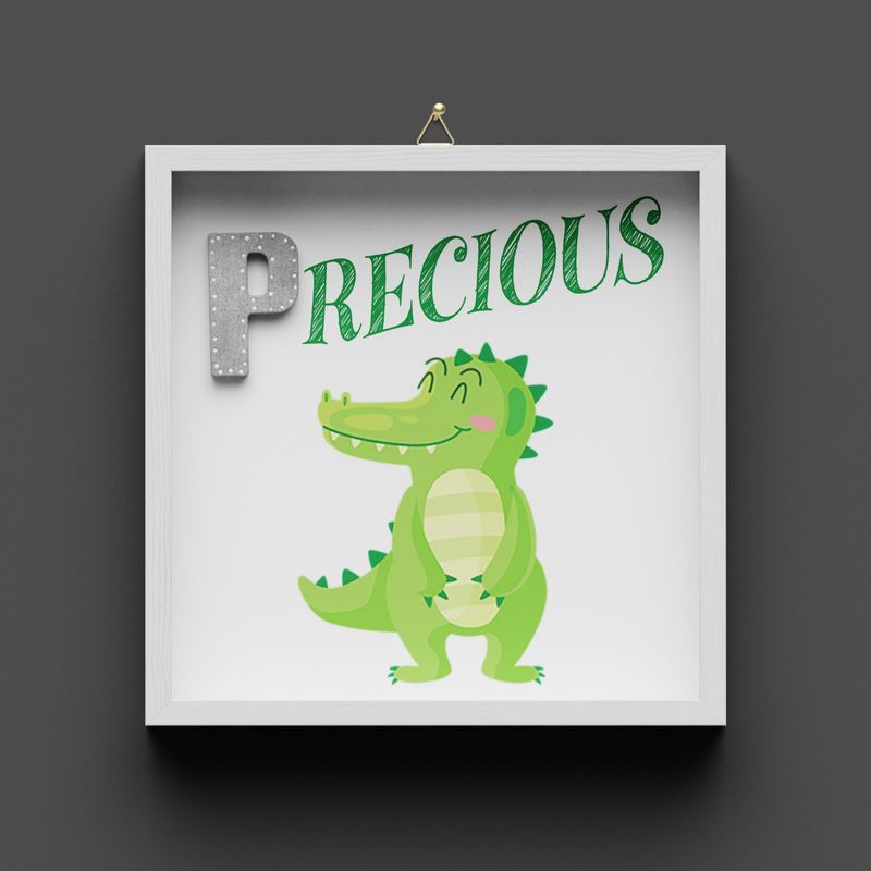 Wandbild aus Holz "PRECIOUS" Krokodil, nicht personalisierbar