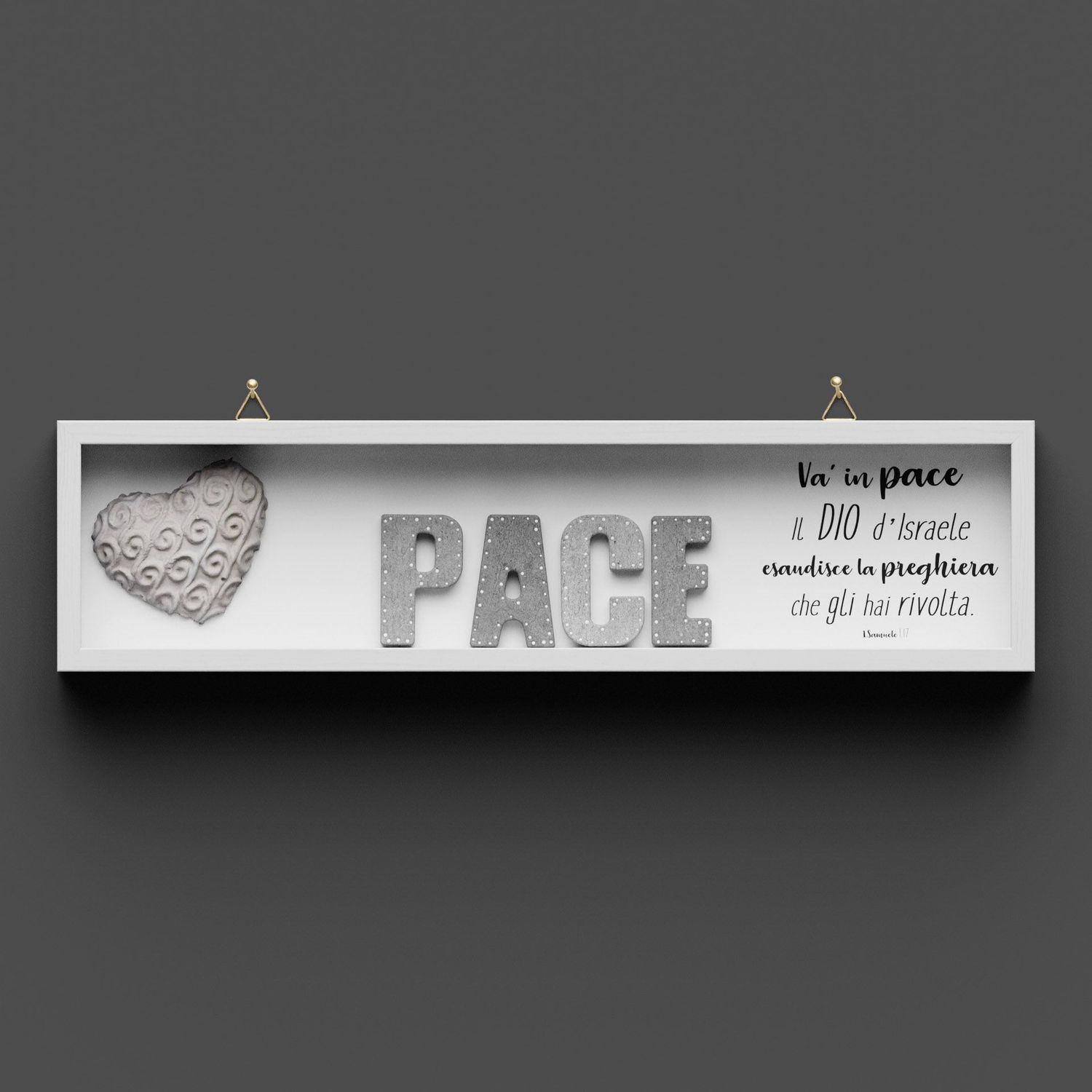 Quadro in legno, Va in pace "PACE"