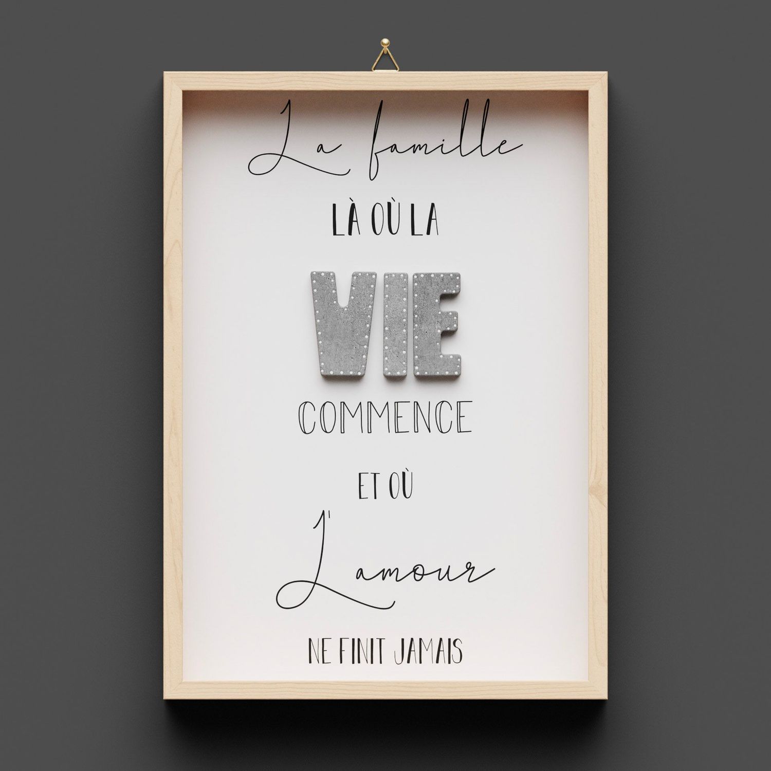 Cadre en bois "VIE"
