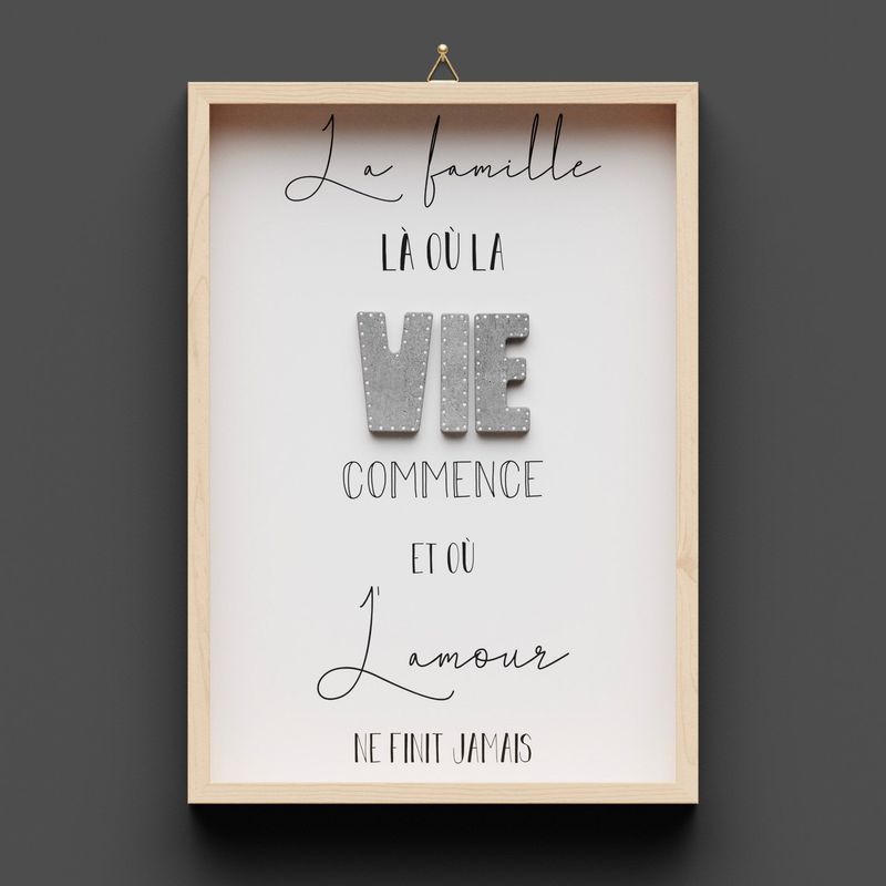 Cadre en bois "VIE"