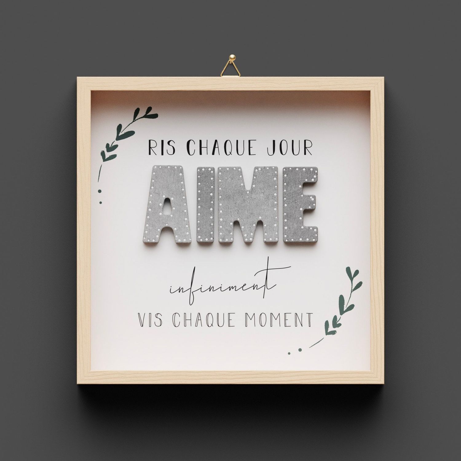 Cadre en bois, "AIME"