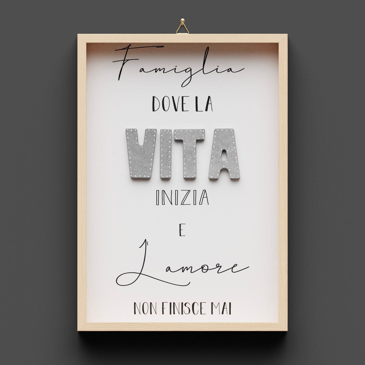 Quadro in legno, Famiglia "VITA" con puntini