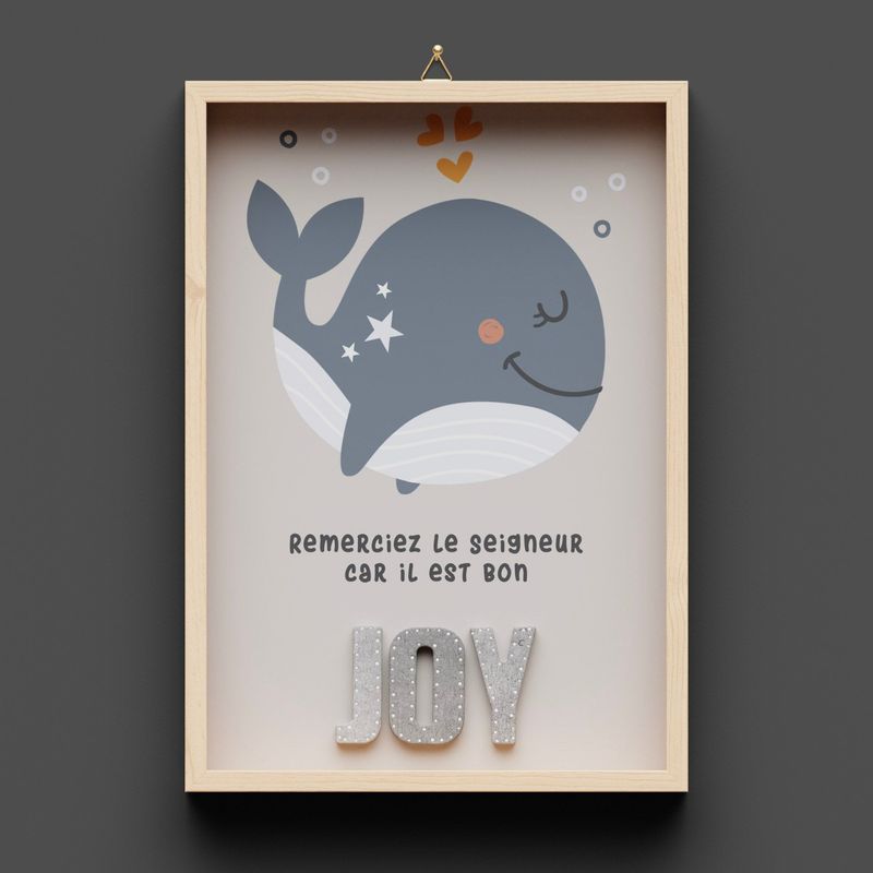 Cadres en bois "JOY" baleine