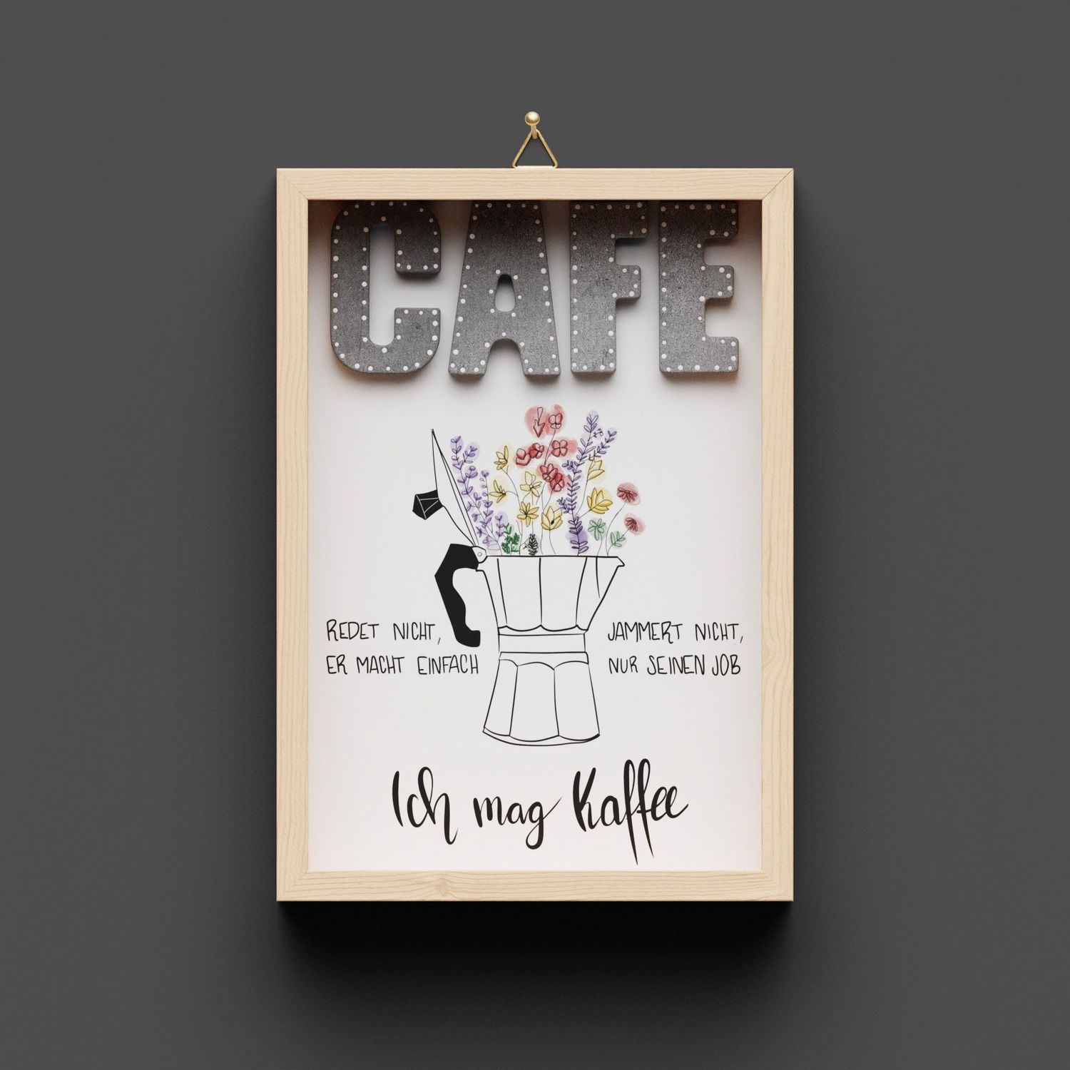 Wandbild aus Holz "CAFE", (lieferbar Ende Februar 2025)