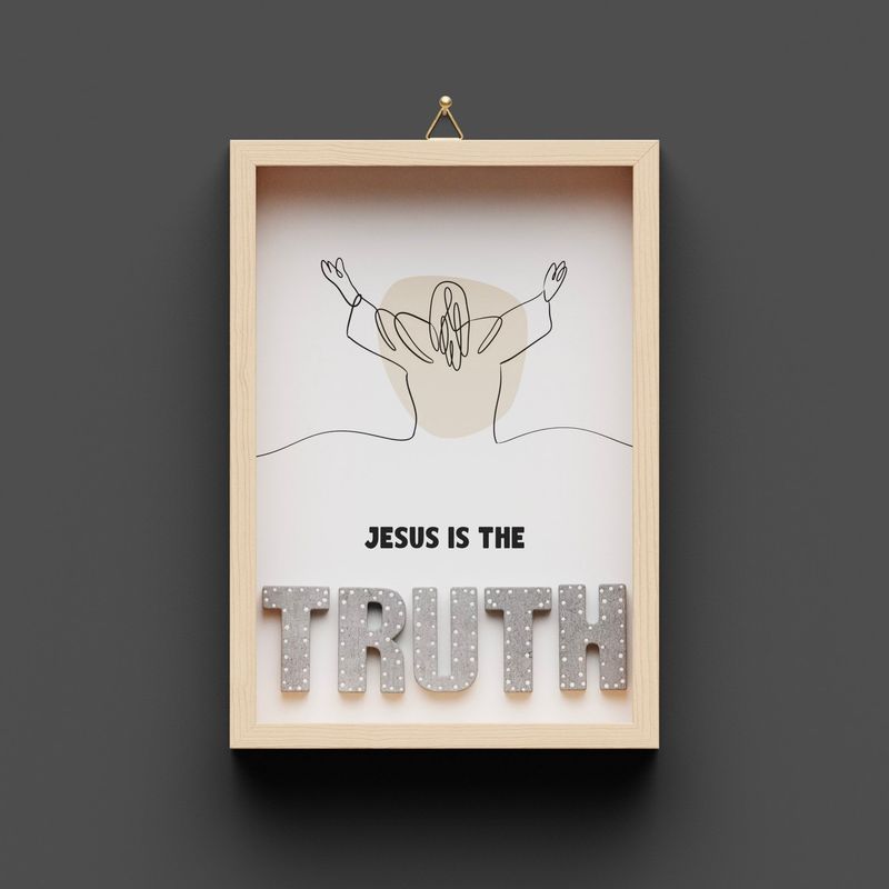 Wandbild aus Holz, "TRUTH"